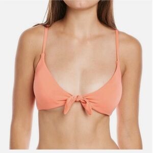 NWT Andie Swimwear Bikini Top Tie Front- Peach- Size Large